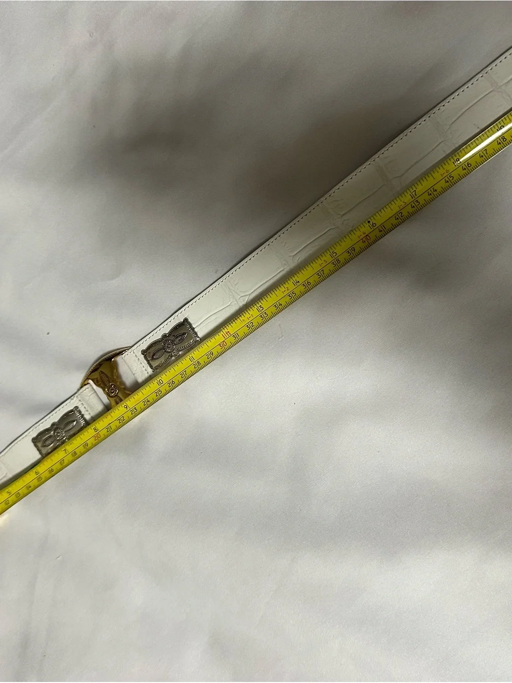 Michael Rose  White Leather women’s Belt with Gold Buckle size S/M